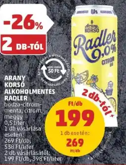PENNY Arany korsó alkoholmentes radler ajánlat