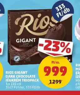 PENNY Rios Gigant Dark Chocolate Jégkrém Triopack ajánlat