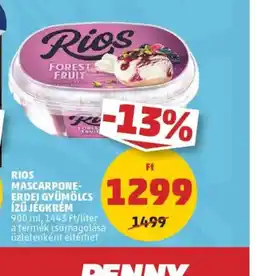PENNY Rios Mascarpone-erdei gyümölcs ízű jégkrém ajánlat