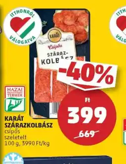 PENNY Karát szárazkolbász ajánlat