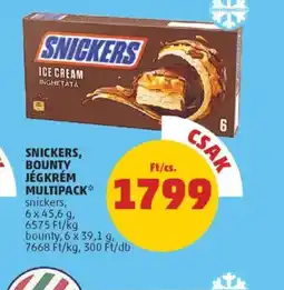 PENNY Snickers, Bounty Jégkrém Multipack ajánlat