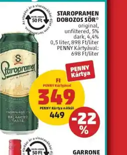 PENNY Staropramen dobozos sör ajánlat