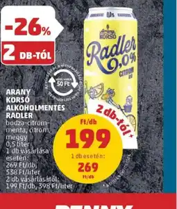 PENNY Arany Kors Alkoholmentes Radler ajánlat