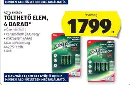 ALDI ACTIV ENERGY Tölthető Elem, 4 darab ajánlat