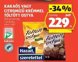 ALDI Kakaós vagy citromízű krémmel töltött ostya ajánlat