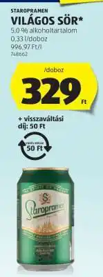 ALDI STAROPRAMEN Világos sör ajánlat