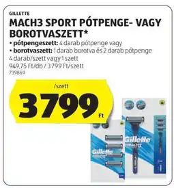 ALDI GILLETTE MACH3 SPORT PÓTPENGE- VAGY BOROTVASZETT ajánlat