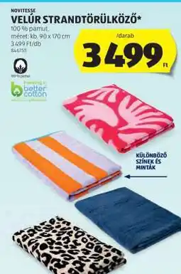 ALDI NOVITESSE Velúr Strandtörülköző ajánlat