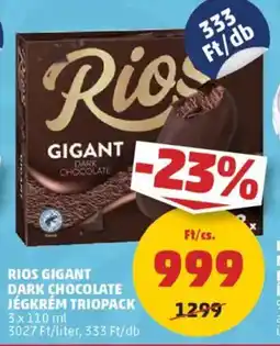 PENNY Rios gigant dark chocolate jégkrém triopack ajánlat