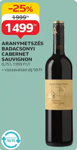 Auchan Aranymetszés badacsonyi cabernet sauvignon ajánlat