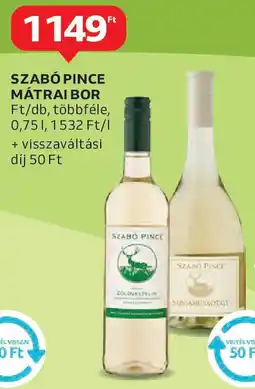 Auchan Szabó pince mátrai bor ajánlat