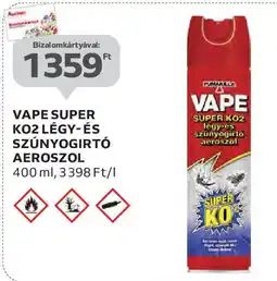 Auchan Vape super ko2 légy- és szúnyogirtó aeroszol ajánlat