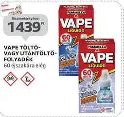 Auchan Vape töltő- vagy utántöltő- folyadék ajánlat