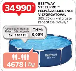 Auchan Bestway steel pro fémvázas medence vízforgatóval ajánlat