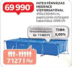Auchan Intex fémvázas medence vízforgatóval ajánlat