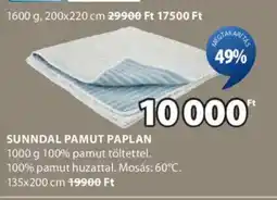 JYSK Sunndal pamut paplan ajánlat