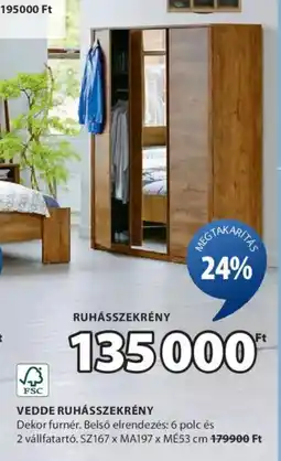JYSK Vedde ruhásszekrény ajánlat