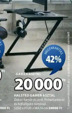 JYSK Halsted gamer asztal ajánlat
