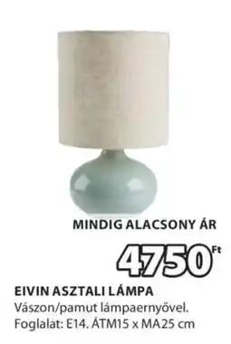 JYSK Eivin asztali lámpa ajánlat