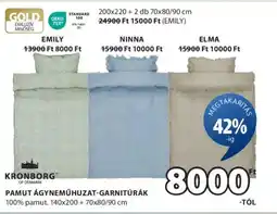 JYSK Kronborg pamut ágyneműhuzat-garnitúrák ajánlat