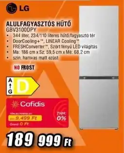 Expert Lg alulfagyasztós hűtő ajánlat