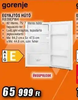Expert Gorenje egyajtós hűtő ajánlat