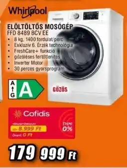 Expert Whirlpool elöltöltős mosógép ajánlat