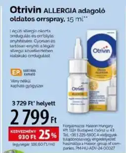 Pingvin Patika Otrivin allergia adagoló oldatos orrspray ajánlat