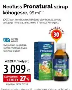Neotuss pronatural szirup köhögésre