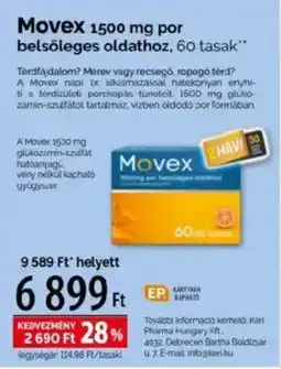 Movex por belsőleges oldathoz
