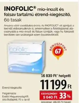 Pingvin Patika Inofolic mio-inozit és folsav tartalmú étrend-kiegészítő ajánlat