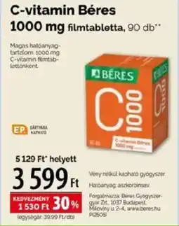 Pingvin Patika C-vitamin Béres filmtabletta ajánlat
