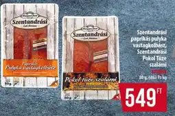 Coop Szentandrási Paprikás pulyka vastagkolbász, Szentandrási Pokol tüze szalámi ajánlat