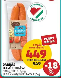 PENNY Dárdás lecsókolbász ajánlat