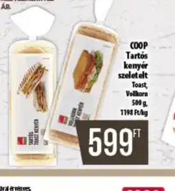Coop Coop Tarts kenyér szeletelt ajánlat