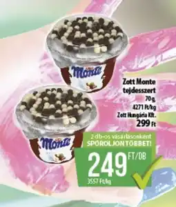 Coop Zott Monte tejdesszert ajánlat