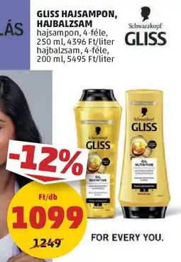 Gliss hajsampon, hajbalzsam