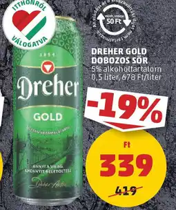 PENNY Dreher gold dobozos sör ajánlat