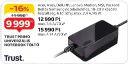Auchan TRUST PRIMO UNIVERZÁLIS NOTEBOOK TÖLTŐ ajánlat