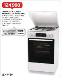 Auchan Gorenje GK5C42WJ Kombinált Gáztűzhely ajánlat