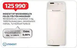 Auchan INDESIT BTWS50400EU/N FELÜLTÖLTŐS MOSÓGÉP ajánlat