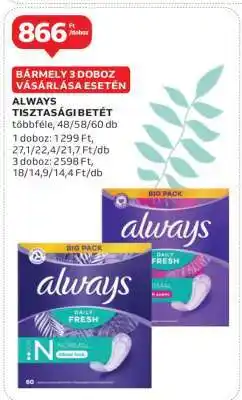 Auchan Always tisztasági betét ajánlat