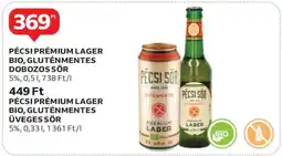 Auchan Pécsi Prémium Lager Bio Gluténmentes Dobozos Sör ajánlat