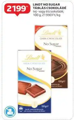 Auchan Lindt No Sugar táblás csokoládé ajánlat