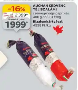 Auchan Auchan Kedvenc Téliszalámi ajánlat