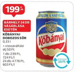 Auchan Kőbányai Dobozos Sör ajánlat