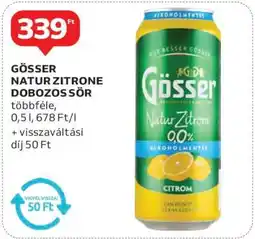Auchan Gösser Natur Zitrone Dobozos Sör ajánlat