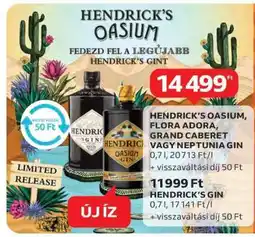 Auchan Hendrick’s Oasium, Flora Adora, Grand Caberet vagy Neptunia Gin ajánlat