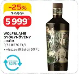 Auchan WOLF&LAMB GYÓGYNÖVÉNY LIKŐR ajánlat