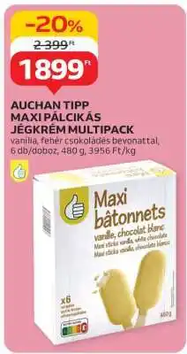 Auchan AUCHAN TIPP MAXI PÁLCIKÁS JÉGKRÉM MULTIPACK ajánlat